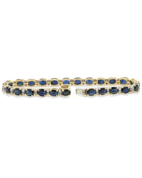 Sapphire And Diamond Inline Bracelet